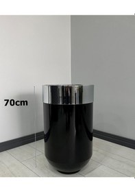Resim Dekoratif Krom Darbuka Parlak Siyah Saksı 70cm 