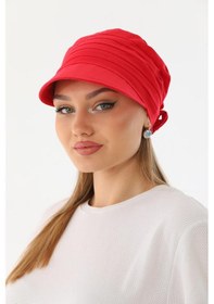 Resim Safari Bağlamalı Kırmızı Siperli Bandana Vizör Kırmızı 