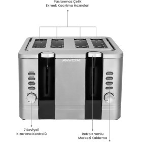 Resim Awox Red Slice Pro Ekmek Kızartma Makinesi 