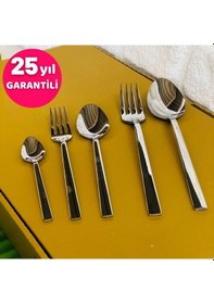 Resim Meşeler Çubuk 72 Parça Çatal Kaşık Bıçak Seti Gümüş 