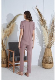 Resim Sevim Kadın Kısa Kol Vizon Pijama Takım C8t5n9o51 001 