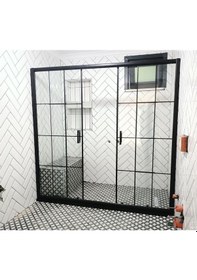 Resim Teknesiz Cam Duşakabin 2 Sabit 2 Sürgülü Karolaj Desenli Kd112 Siyah 