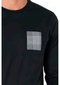 Resim Pierre Cardin 6107 Erkek Uzun Kollu Bisiklet Yaka Pijama Takımı-siyah Siyah 