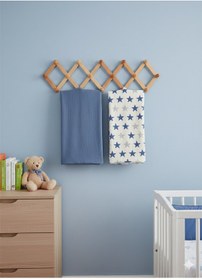 Resim %100 Organik Müslin Bebek Battaniyesi İkili Set Yıldız Yağmuru Mavi 