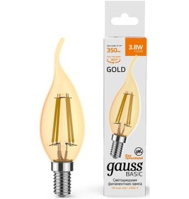 Resim Gauss E14 Filament Lamba, Rüzgâra Dayanıklı Mum, 3.8w, Sıcak Işık, 10 Adet 356561371 