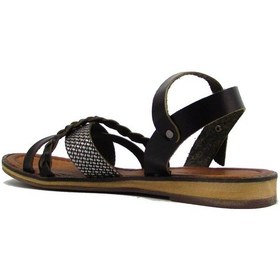 Resim Castle Black Cb10015 Siyah Kadın Çapraz Şerit Kemerli Sandalet Siyah 