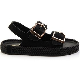 Resim Siyah Leather Kadın Sandalet K05553050001 Siyah 