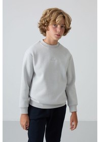 Resim Tommylife Tommy Life Taş Pamuklu Kalın İçi Tüylü Yumuşak Dokulu Standart Fit Nakışlı Erkek Çocuk Sweatshirt - 11232 Taş 