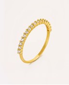 Resim Nilvera Kuyumculuk 14 Ayar Altın Yarım Tur Alyans Yüzük, Işıklı Şık Mücevher Kutusuyla 