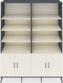 Resim Hyperion Gardrop 10 Raflı 4 Kapaklı 176x44x221 Antrasit-aytaşı Aytaşı 