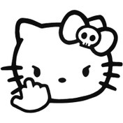 Resim Kumraldede Findit Hello Kitty Hello Kitty Flip The Bird Bad Style 2 Sticker 20 Cm 