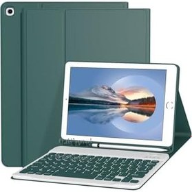 Resim M.TK moveteck Apple Ipad 7 8. 9.nesil 10.2 Uyumlu Tablet Bluetooth Özellikli Kablosuz Kalem Bölmeli Klavyeli Kılıf, Koyu Yeşil, Tek Ebat, klavye-10.2-koyuyeşil 
