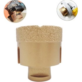 Resim Mermer Granit Panç M14 Fayans Beton Pancı 50MM Sarı Elmas Delme Ucu Avuç Taşlama Uyumlu Karot 