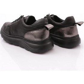 Resim Dgn 92552 Kadın Bağcikli Spor Ayakkabi Siyah Platin 