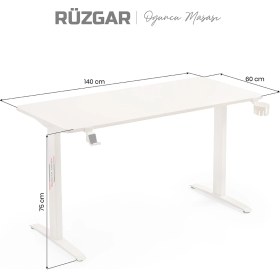 Resim Rüzgar Oyuncu Masası Beyaz (140X60) 