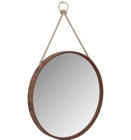 Resim Ahşap Çerçeveli İpli Ayna Q 50 Cm Ahşap 