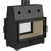 Resim Echa Tech Çelik Şömine Haznesi Tünel Çift Yüzlü 90 x 51 