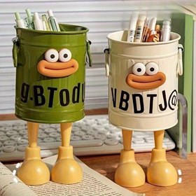 Resim Gözler, Ağız ve Ayaklarla 4 Adet Sevimli Şekilli Plastik Kalem Kutusu Seti, Ofis Malzemeleri ve Makyaj Fırçası Saklama için Uygun Eğlenceli Tasarım, Mükemmel Hediye, Ev Masaüstü ve Çekmece Düzenleyici, Not Tutucular 