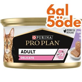 Resim Pro Plan Delicate Hassas Hindi Etli Kedi Konservesi 85 Gr - 6 Al 5 Öde 