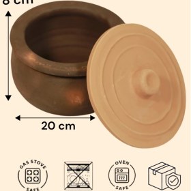 Resim AdenArt %100 Pişmiş Toprak Küçük Boy Güveç 23X9 cm 