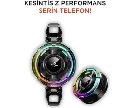 Resim ACC-40 Kablolu Cep Telefonu Soğutma Fanı Gamer Oyuncu Radyatör Soğutucu Siyah 