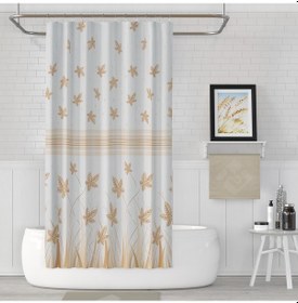 Resim Sonbahar Desenli Banyo Perdesi,180x200 CM Tek Kanat Duş Perdesi Kahverengi 