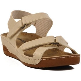 Resim Aspor Bej Cırtlı Hafif Kadın Sandalet Çok Renkli 