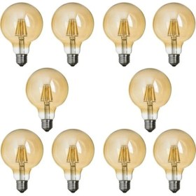 Resim Edison G95 Flamanlı Rustik 6W LED Ampul 10'lu Dekoratif Vintage Aydınlatma 