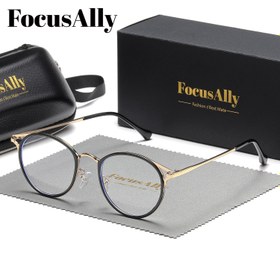 Resim FocusAlly Kedi Gözü Gözlükleri, Yuvarlak Sevimli Hafif Metal Çerçeve AC Lensler ve Kılıf ile 