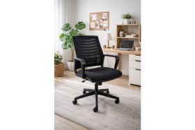 Resim Fileli Müdür Çalışma Ofis Koltuğu Siyah Renk 
