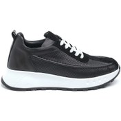 Resim Derinet Hakiki Deri Bağcıklı Kadın Sneaker 