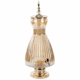 Resim Dekoratif Lüks Musluklu Cam Sebil Şerbetlik 6 Litre Düz & Çizgili 