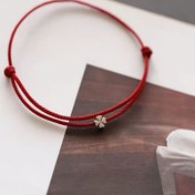 Resim 1 Basit Şık Moda Yonca Kadın Kırmızı Kordon Bilezik Çok Renkli Üst Üste Takılabilir Günlük Kullanım İçin Esnek Ayarlanabilir Uzunluk Erkek ve Kadınların İhtiyaçlarını Karşılar 