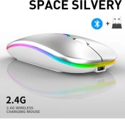 Resim Jingyi Bluetooth 5.0 Kablosuz USB Şarj Edilebilir Rgb Fare Bt5.2 Dizüstü Bilgisayar Pc Macbook Oyun Faresi 2.4 Ghz 1600 Dpı (Yurt Dışından) 