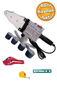 Resim Badem10 Euromax Metre Terazi Plastik Boru Kaynak Kesme Aleti Makinesi 1500 W Endüstriyel Makina Pafta Seti 