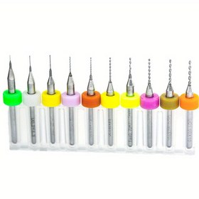 Resim 10 Adet Tungsten Çelik Matkap Ucu Seti, PCB Devre Kartı Hassasiyet 0.1-1.0mm Matkap Uçları, Petek, Reçine ve Ahşap El Sanatları İçin Dayanıklı Büküm Uçları 