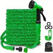 Resim Bağ Hortumu Borusu 100ft - Genişleyebilen Esnek Su Hortumu ile 7 Modlu Püskürtme Tabancası, Bahçe için Hortumlar, Sulama için Hafif 3/4", 1/2" Hortum Bağlantıları 