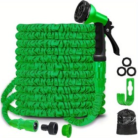 Resim Bağ Hortumu Borusu 100ft - Genişleyebilen Esnek Su Hortumu ile 7 Modlu Püskürtme Tabancası, Bahçe için Hortumlar, Sulama için Hafif 3/4", 1/2" Hortum Bağlantıları 