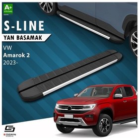 Resim S-dizayn Vw Amarok 2 S-line Aluminyum Yan Basamak 203 Cm 2023 Üzeri A+ Kalite 