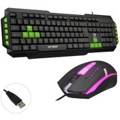 Resim Hytech Hkm-58 Kablolu Oyuncu Klavye Q Türkçe + Mouse Seti Lazer 