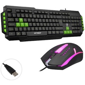 Resim Hytech Hkm-58 Kablolu Oyuncu Klavye Q Türkçe + Mouse Seti Lazer 