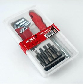 Resim Work It WORKIT 29 Ürün Vidalama Seti Bits Uç Tutucu + Alyan Takımı + Bits Uç Takımı + Lokma Uç Takımı 