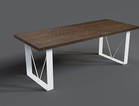 Resim NTConcept Blu Doğal Ahşap Yemek Masası (85 x 180 cm) 