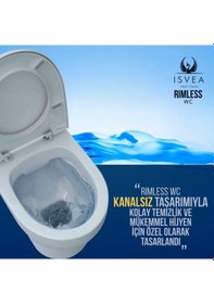 Resim İsvea Sentimenti Kanalsız Asma Klozet + Yavaş Kapak 