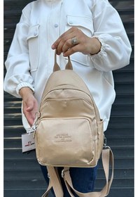 Resim Just Polo Kadın Yeni Sezon İthal Klinkır Kumaş Lüks Ve Şık Vücut & Sırt Çantası Shopper Krem 