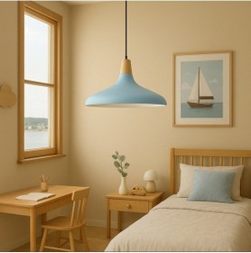 Resim Mylights Tekli Metal Sarkıt Avize Bebe Mavisi Erkek Çocuk Odası Çalışma Odası Masaüstü Mavi 