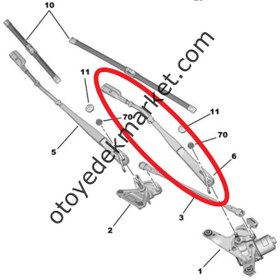 Resim Peugeot 408 (2023-2025) Ön Cam Sol Silecek Kolu (Orijinal) 