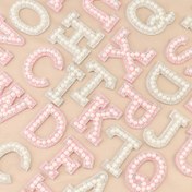 Resim 26 adet/52 adet Beyaz/Pembe Arka Yüzey Yapıştırıcı Harf Stickerları DIY Aksesuarları 