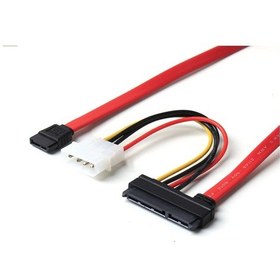 Resim Sata To Sata Kablo 22 Pin To 7 Pin + 4 Pin Molex Power Kablo 