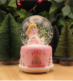 Resim Frozen Elsa Işıklı Ve Müzikli Kar Küresi Büyük Boy - Pembe 